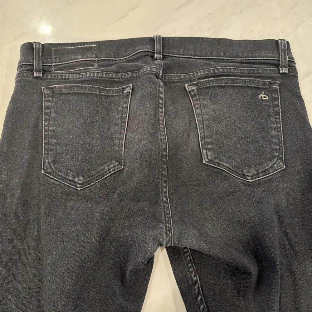 Rag & Bone Men's Standard Issue Fit 0 Super Skinny Jeans Black 38 X 32